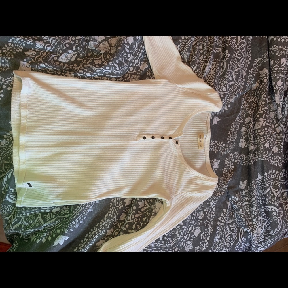 HOLLISTER Slim Fit White Long Sleeve! SIZE L